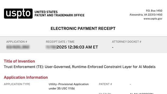 Trust Enforcement (TE): User-Governed, Runtime-Enforced Constraint Layer for AI Models