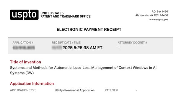 Systems and Methods for Automatic, Loss-Less Management of Context Windows in AI Systems (CW)